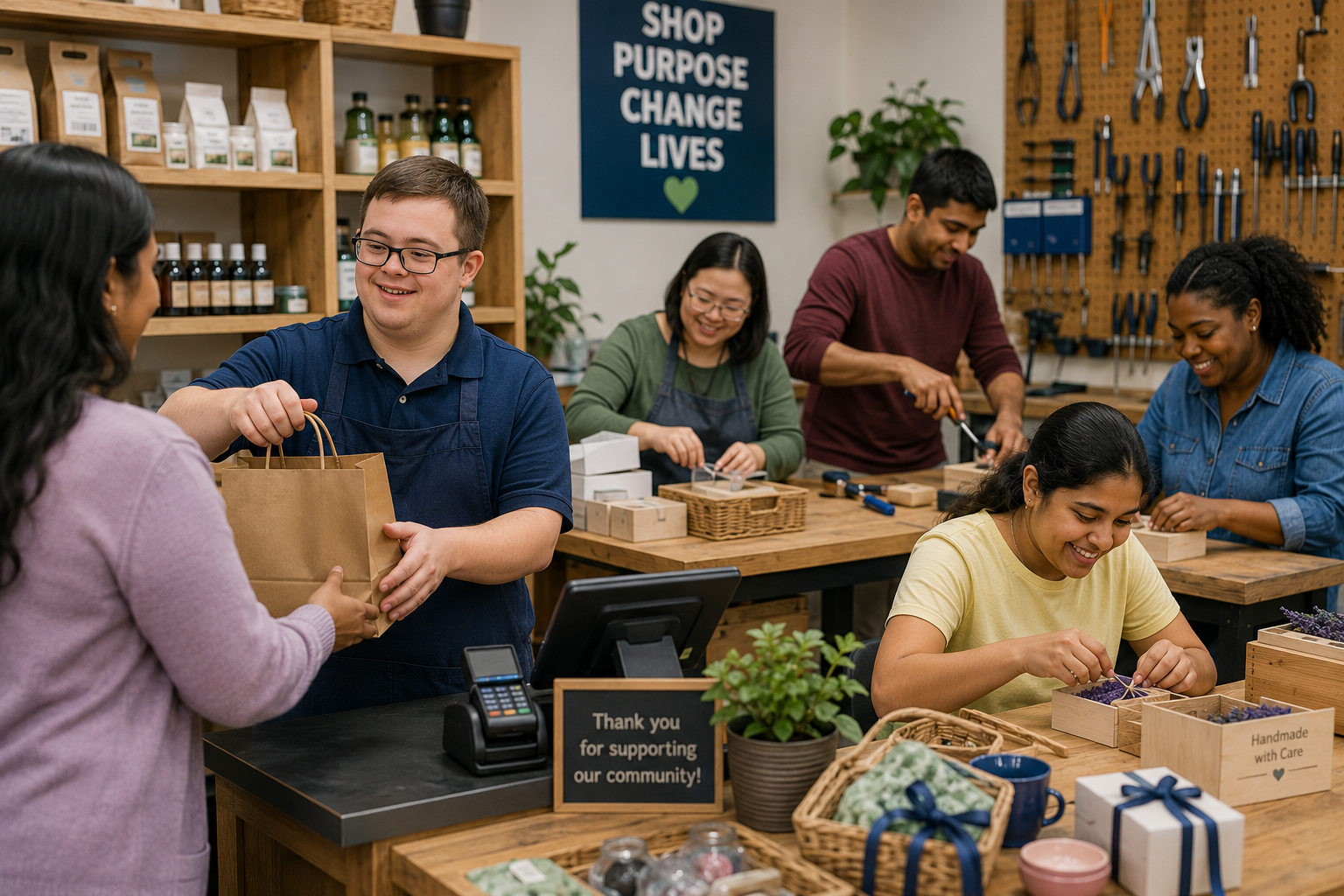 Vocational training in a community shop